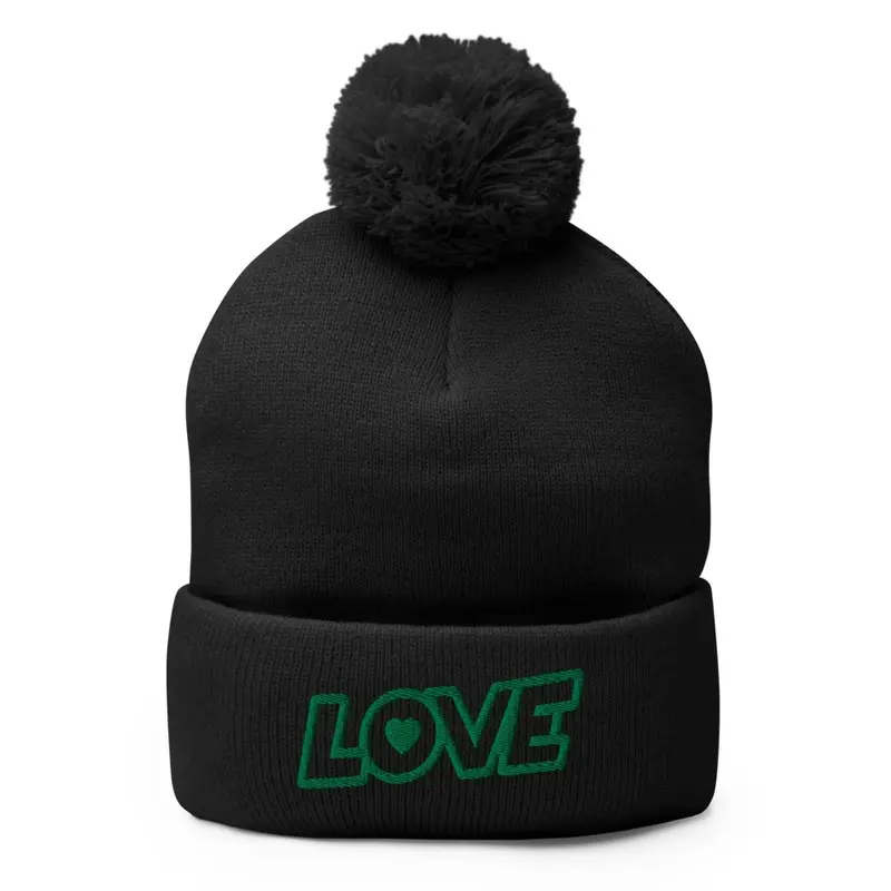 Pom Pom Knit Cap (Love)